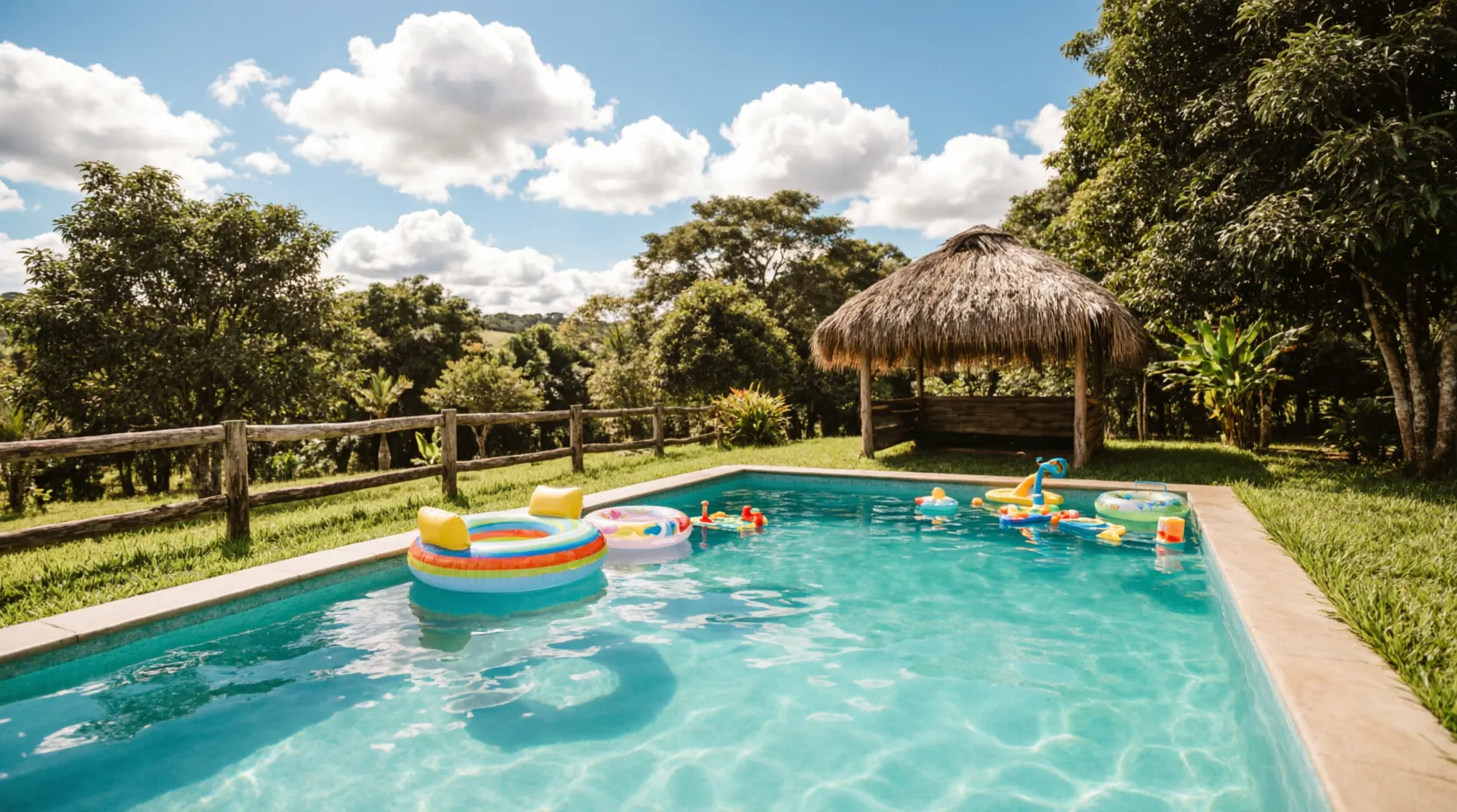 Crianças na piscina